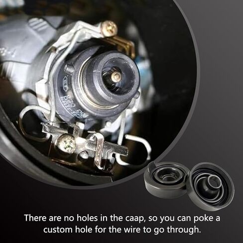 2 PCS Car H4 Light Light Dust Wost ، 85mm ID عالية درجة الحرارة مقاومة للسيليكون حلقة مطاطية مقاومة للماء غلاف تمديد مثبتة ، مناسبة لمعظم طرز السيارات (أسود) in Saudi Arabia