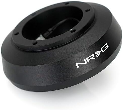 NRG Innovations NRG-SRK-125H Racing Style، محول محور قصير سريع الإصدار لعجلة القيادة، نمط مسمار 6 × 70 مم، جسم أسود in Kuwait