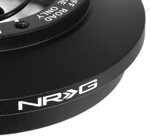 NRG Innovations NRG-SRK-125H Racing Style، محول محور قصير سريع الإصدار لعجلة القيادة، نمط مسمار 6 × 70 مم، جسم أسود in Kuwait