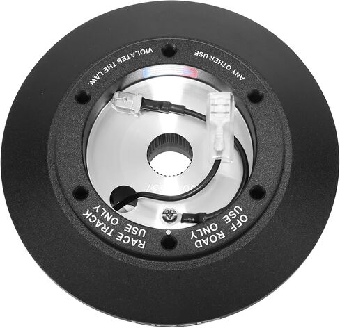 NRG Innovations NRG-SRK-125H Racing Style، محول محور قصير سريع الإصدار لعجلة القيادة، نمط مسمار 6 × 70 مم، جسم أسود in Kuwait