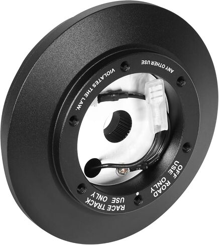 NRG Innovations NRG-SRK-125H Racing Style، محول محور قصير سريع الإصدار لعجلة القيادة، نمط مسمار 6 × 70 مم، جسم أسود in Kuwait