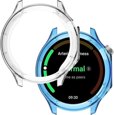 متوافق مع OnePlus Watch 3 Smartwatch 2025 نسخة ترقية ، واقي تغطية Loved Light Lightweight Light Light المرن لـ OnePlus Watch 3 ، (شفاف+أسود واضح) in Kuwait