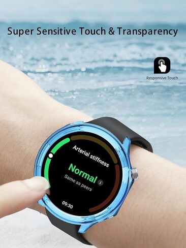 متوافق مع OnePlus Watch 3 Smartwatch 2025 نسخة ترقية ، واقي تغطية Loved Light Lightweight Light Light المرن لـ OnePlus Watch 3 ، (شفاف+أسود واضح) in Kuwait