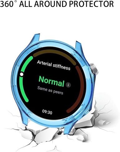 متوافق مع OnePlus Watch 3 Smartwatch 2025 نسخة ترقية ، واقي تغطية Loved Light Lightweight Light Light المرن لـ OnePlus Watch 3 ، (شفاف+أسود واضح) in Kuwait