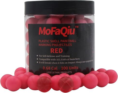 Plastic Shell Liquid Training 68 Caliber Pepper Projectiles -Pepper Ball Launcher Training Projectiles, Training Projectile,Compatible with .68 Caliber Pepper Ball Gun Training Balls(RED 25Count) in Saudi Arabia