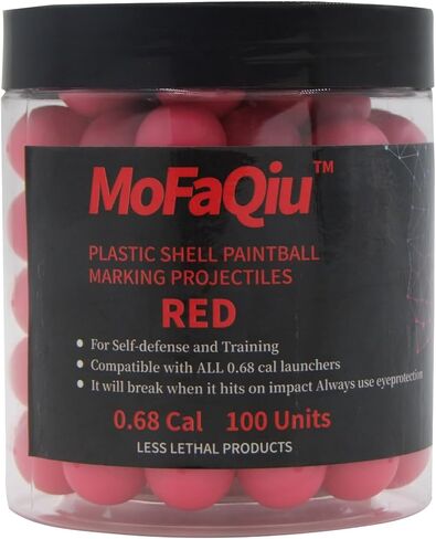 Plastic Shell Liquid Training 68 Caliber Pepper Projectiles -Pepper Ball Launcher Training Projectiles, Training Projectile,Compatible with .68 Caliber Pepper Ball Gun Training Balls(RED 25Count) in Saudi Arabia