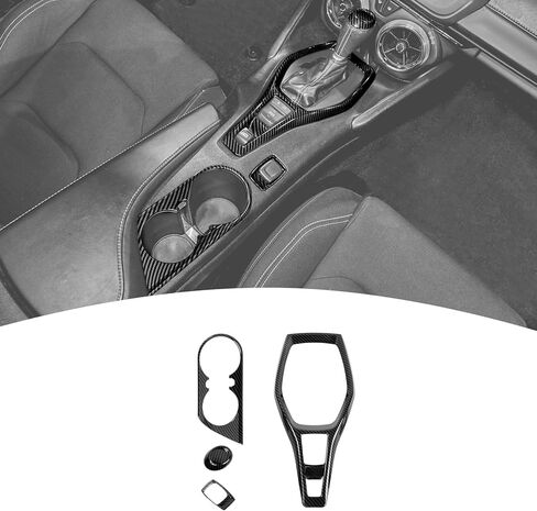 ل Camaro Carbon Carbon Center Center Censole Gear Defer Cover for Chevrolet Camaro 2017-2023 Black Carbon Carbon Liber Leaps INSTORIES 4PCS in Kuwait
