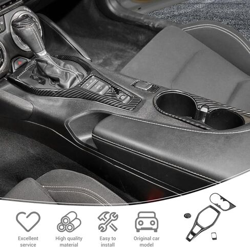 ل Camaro Carbon Carbon Center Center Censole Gear Defer Cover for Chevrolet Camaro 2017-2023 Black Carbon Carbon Liber Leaps INSTORIES 4PCS in Kuwait