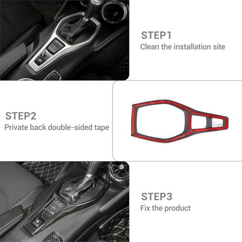 ل Camaro Carbon Carbon Center Center Censole Gear Defer Cover for Chevrolet Camaro 2017-2023 Black Carbon Carbon Liber Leaps INSTORIES 4PCS in Kuwait