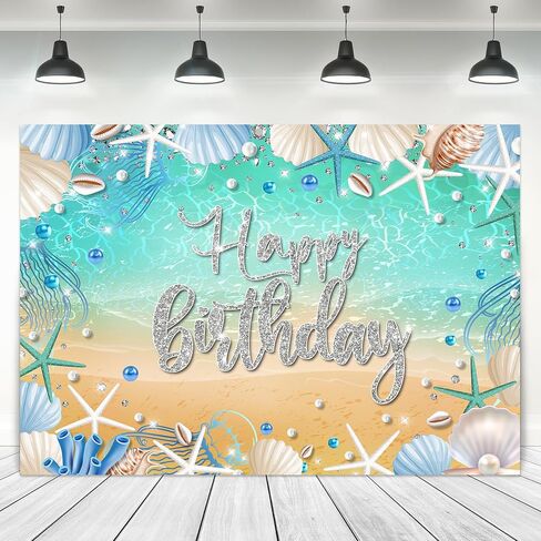 خلفية عيد ميلاد المحيط الصيف تحت الماء تحت الماء لافتة عيد ميلاد سعيد لافتة بلو نجم البحر الصوفي حورية البحر الماس لؤلؤة 7wx5h أقدام البوليستر التصوير الفوتوغرافي صورة خلفية الصورة الدعائم الدعائم in Kuwait