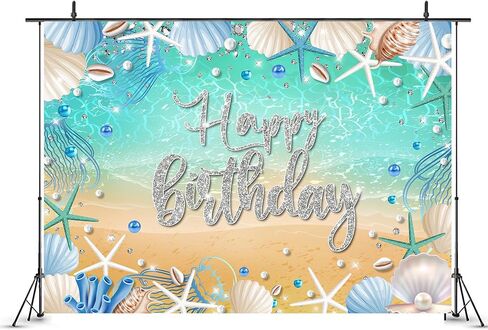 خلفية عيد ميلاد المحيط الصيف تحت الماء تحت الماء لافتة عيد ميلاد سعيد لافتة بلو نجم البحر الصوفي حورية البحر الماس لؤلؤة 7wx5h أقدام البوليستر التصوير الفوتوغرافي صورة خلفية الصورة الدعائم الدعائم in Kuwait