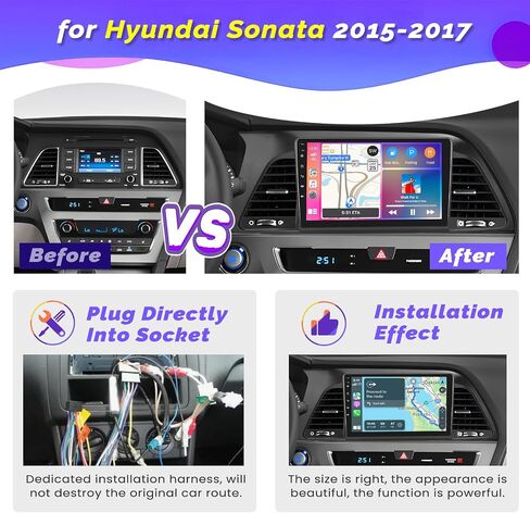 [4+64g] Hikity Car Radio لـ Hyundai Sonata 2015 2016 2017 ، in Kuwait