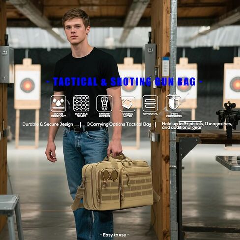 حقيبة مجموعة الأسلحة التكتيكية للمسدسات و Ammo Pistol Case Range Range Backpack Carning Magazine Ammo Gear Accessories Molle Pouch للصيد الرياضي للرياضة الخارجية in Kuwait