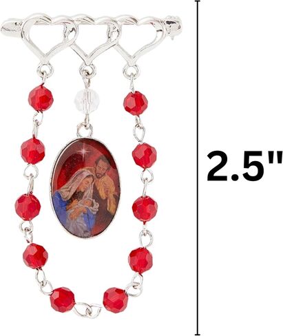 Needzo Nativity Rosary Lapel Pin with Holy Family Manger Scene, Religious Christmas Jewelry, 2.5 Inches in Saudi Arabia