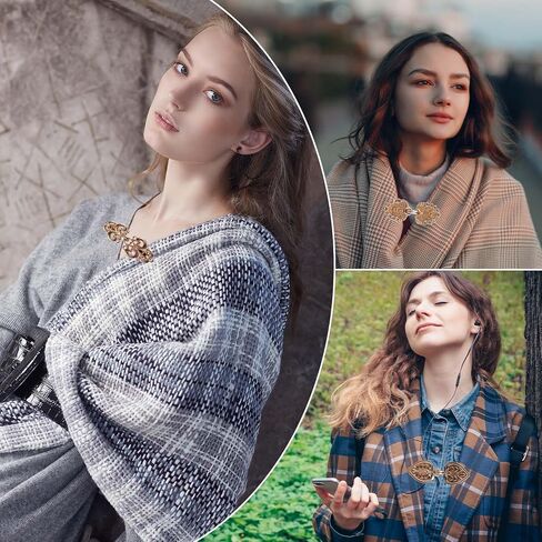 4Pcs Vintage Shirt Clip, Cinch Clip, Clothes Clips to Tighten, Waist Clips for Dresses, Cape Sweater Cardigan Shawl Cloak Clasp for Women in Saudi Arabia
