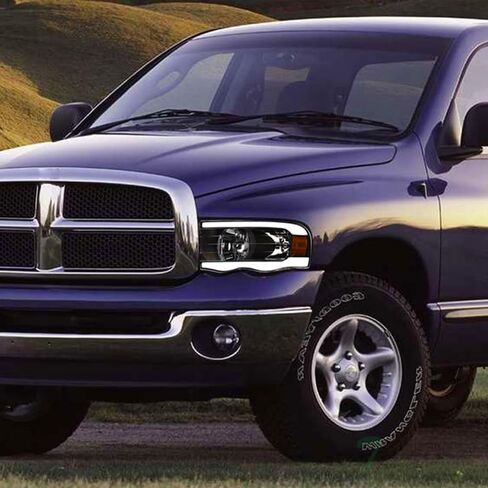 7422452134141 Compatible With 2002-2005 Dodge Ram 1500/2003-2005 2500 3500 DRL LED Strip Bar Black Housing Headlights With Amber Reflector in Kuwait