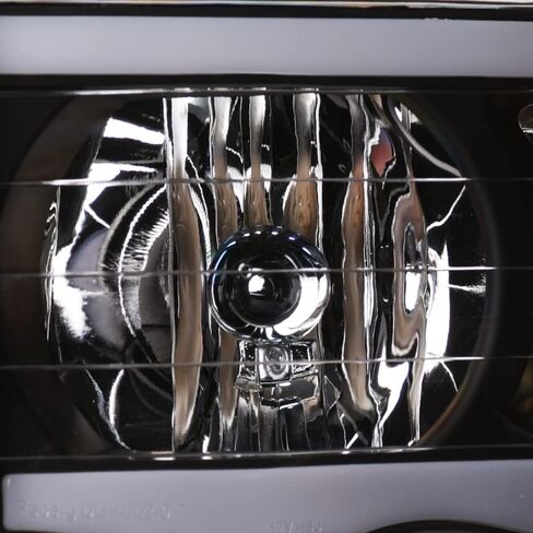 7422452134141 Compatible With 2002-2005 Dodge Ram 1500/2003-2005 2500 3500 DRL LED Strip Bar Black Housing Headlights With Amber Reflector in Kuwait