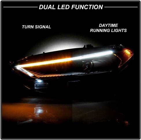Acanii - لعام 2013-2016 Ford Fusion LED Switchback Switch Projector المصابيح الأمامية المصابيح الأمامية المصابيح الأمامية المطبوعة اليسرى+اليمين in Saudi Arabia