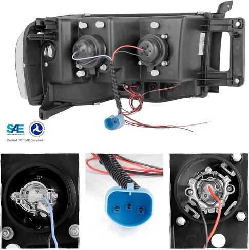 Akkon - للفترة 2002-2005 Dodge Ram 1500 | 2003-2005 RAM 2500 3500 Black Dual Halo Projector Projector Set Set in Kuwait