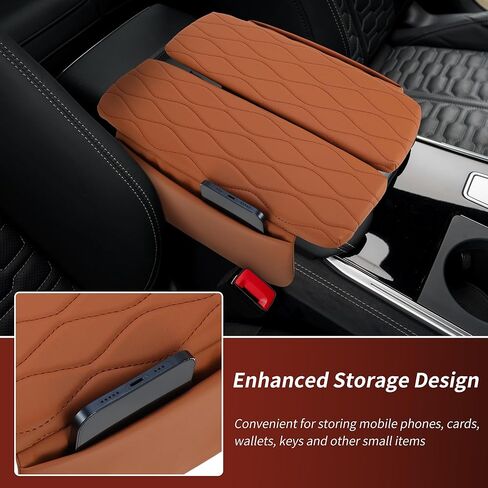 غطاء وحدة التحكم المركزية لـ BMW X5 G05 2019-2025 Nappa Leather Console Rengrest Cover for BMW Crest Recrest Cushion Brown in Kuwait