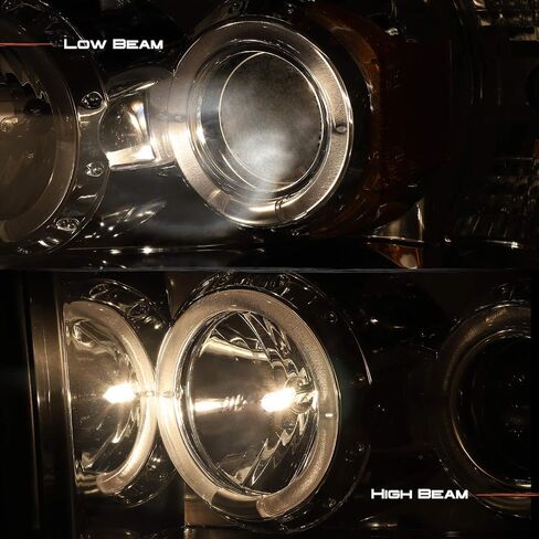 AKKON - For 2002-2005 Dodge Ram 1500 | 2003-2005 Ram 2500 3500 Black Dual Halo Projector Headlights Pair Set in Saudi Arabia