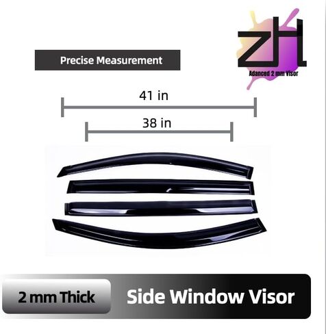 يناسب Toyota Sienna 2004 2005 2006 2007 2008 2000 2010 مجموعة حوارس نافذة Safe Safe Safe Acrylic-Sun ، Rain ، وحماية تنفيس ، مجموعة حراسة نافذة من 4 قطع 2 مم. in Saudi Arabia