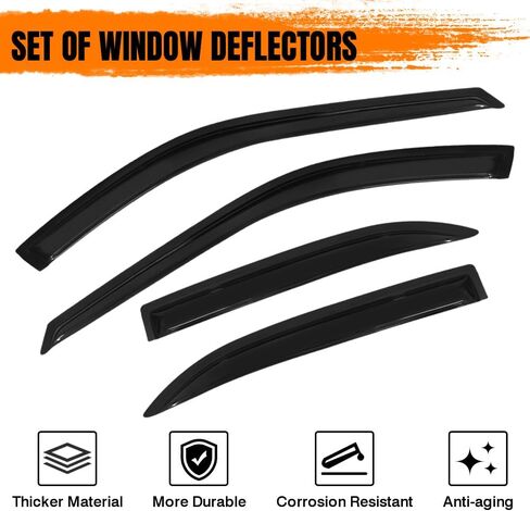 Tape On Window Visor Deflectors Compatible with 1994-1997 Honda Accord 4 Door, Acrylic Slim Style Smoke Tinted Window Rain Guards, Sun Wind Side Vent Visor Set, 4 Pieces in Saudi Arabia