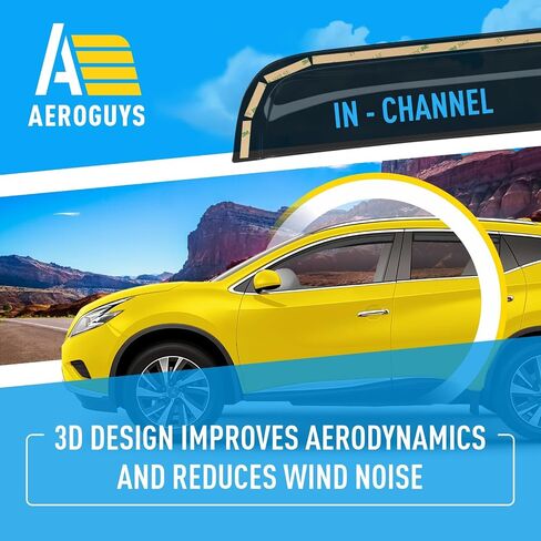 Extra Durable Window Deflectors in-Channel Window Visors Rain Guards Fit for Murano 2015-2024, Sun Visors, Wind Vent for Shades, Exterior Car Accessories - 4 pcs. AG0938 in Saudi Arabia