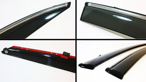 JDM VIP Smoke Tinted Chrome Trim Window Visor Rain Guard W/Clips Compatible with for 2014-2019 Lexus IS250 IS350 IS200t IS300 in Saudi Arabia