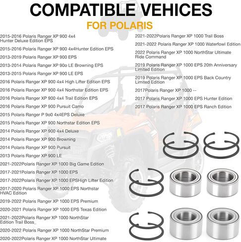 3514699 محامل العجلات الخلفية الأمامية + مقطع حلقة متوافق مع Polaris RZR 800 4 S 570 SW Ranger Crew XP 500 570 800 900 1000 Diesel HST in Saudi Arabia