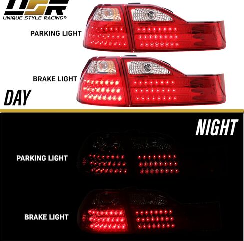 USR DEPO 98-00 Accord Lights-JDM Style Red/Clear LED LED LED LED LED LED LED LED TEW متوافقة مع 1998-2000 Honda Accord 4 DOORS SEDAN in Saudi Arabia