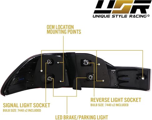 USR DEPO 98-00 Accord Lights-JDM Style Red/Clear LED LED LED LED LED LED LED LED TEW متوافقة مع 1998-2000 Honda Accord 4 DOORS SEDAN in Saudi Arabia