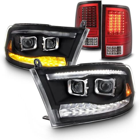 AKKON - FIT 2009-2018 DODGE RAM 1500 2500 3500 Premium DRL/Corner Light Switchback Light +LED LID Light in Saudi Arabia