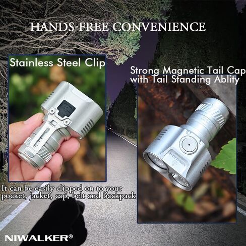 ETmini NE6 Flashlight, Magnetic Tailcap Handheld Flashlights, Type-C Rechargeable,3200LUMEN Lumen EDC LED Pocket Flashlight,Battery Included - CW & NW (Red-NE6) in Saudi Arabia