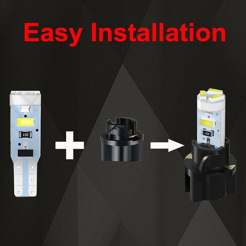 20 Pcs T5 LED Lights for Car Dashboard T5 37 74 LED Bulb with Twist Lock Socket, Super Bright PC74 PC37 Light Replacement for Instrument Cluster Dashboard Panel Gauge Indicator (White) in Saudi Arabia