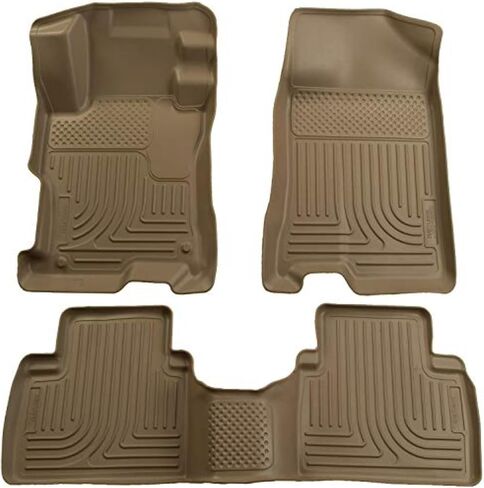Husky Liners Weatherbeater Floor Hats | يناسب 2004-2009 تويوتا بريوس | الصف الأمامي والثاني ، 3 -PC TAN - 98523 in Saudi Arabia