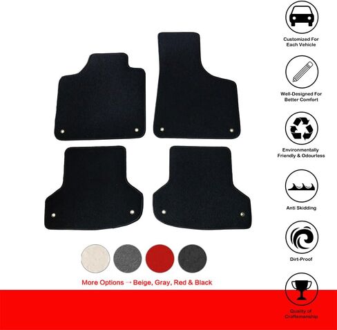 الحصير الأرضية المتوافقة مع 2006-2013 Audi A3 ، 4 PCS أسود نايلون السجاد الأمامي حماية الأرضيات من قبل Ikon Motorsports ، 2007 2008 2010 2011 2012 2012 in Saudi Arabia