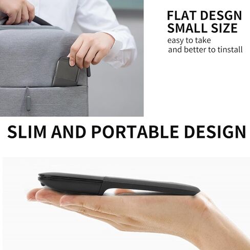 Wireless Arc Touch Mouse, Foldable Computer Mice with USB Receiver Slim, Optical Folding Mice for Microsoft Laptop Computer PC -Black in Saudi Arabia