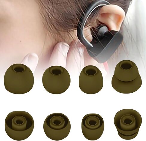 Silicone Tips Replacement Earbuds Tips for Beats Powerbeats Pro Ear Tips Eartip Fit in The Charging Case Ear Covers, S/M/L, Double Flange, 4 Pairs, Army Green in Kuwait