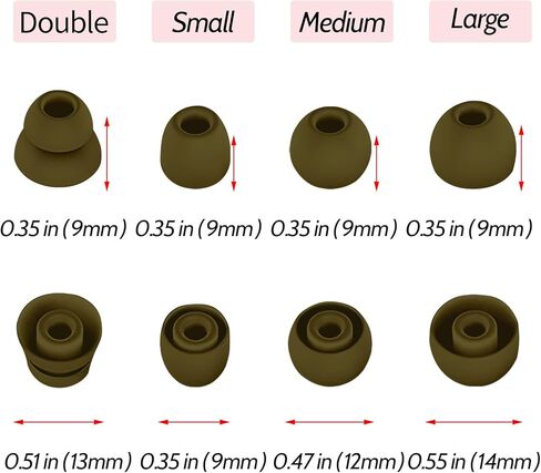 Silicone Tips Replacement Earbuds Tips for Beats Powerbeats Pro Ear Tips Eartip Fit in The Charging Case Ear Covers, S/M/L, Double Flange, 4 Pairs, Army Green in Kuwait