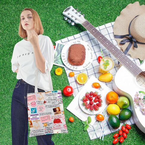 VAMSII Singer Lover Tote Bag Album Fans Gift Song Lyrics Inspired Shopping Bag Singer Merchandise in Saudi Arabia