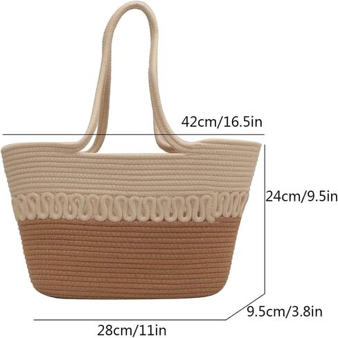 MakeMeChic Women's Straw Tote Bag Colorblock Double Handle Large Capacity Beach Handbags in Saudi Arabia