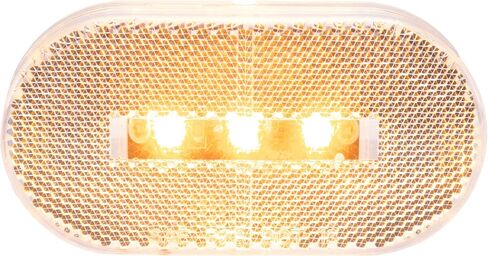 LONG HAUL 4"x2" LED Oblong Marker Light w/Reflex | Surface Mounted | 12v DC | Simple 2-Wire Installation for Trailers, RVs, and Trucks (Clear/Amber, 4 Pack) in Kuwait