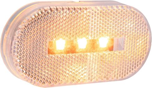 LONG HAUL 4"x2" LED Oblong Marker Light w/Reflex | Surface Mounted | 12v DC | Simple 2-Wire Installation for Trailers, RVs, and Trucks (Clear/Amber, 4 Pack) in Kuwait