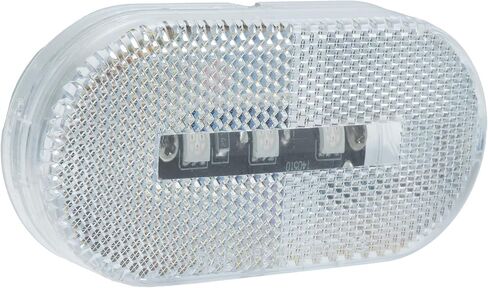 LONG HAUL 4"x2" LED Oblong Marker Light w/Reflex | Surface Mounted | 12v DC | Simple 2-Wire Installation for Trailers, RVs, and Trucks (Clear/Amber, 4 Pack) in Kuwait