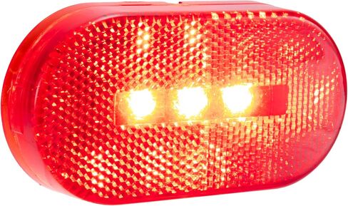 LONG HAUL 4"x2" LED Oblong Marker Light w/Reflex | Surface Mounted | 12v DC | Simple 2-Wire Installation for Trailers, RVs, and Trucks (Clear/Amber, 4 Pack) in Kuwait