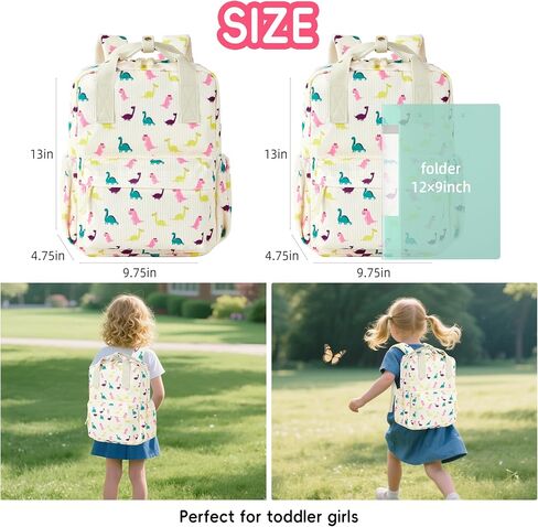 Mini Corduroy Backpack Bookbag Detcor Bag for Toddlers Girls Preschool Daycare Ristergarten 13 '' H Lightweight Fits for Folder (Cherry-Pink Corduroy) in Kuwait