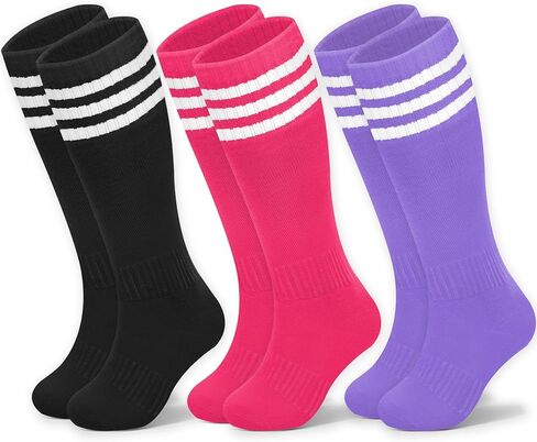 Ysense Kids Soccer Socks for Girls Boys ، Long Cotton Youth Football Knee High Athletic Tube Tube Sockings for School in Saudi Arabia