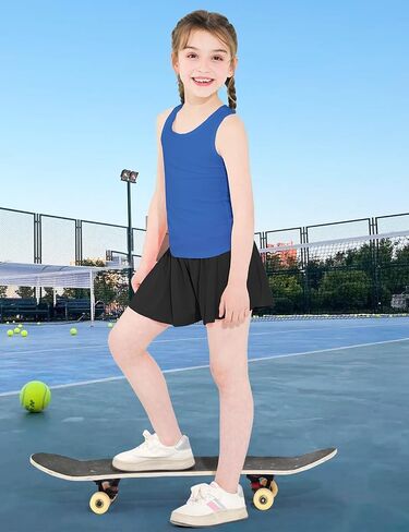 الفتيات توبخ قمم Racerback Crewneckless Athleless Athletic Quick Dry Dryts التمرين اليوغا 5-14 سنة in Kuwait