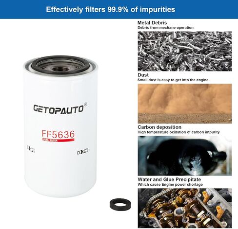 FF5636 Fuel Filter Compatible with Cummins ISC8.3 ISL9 ISB6.7 Engines for International Kenworth Mack Peterbilt Trucks Replaces FF5813,4940647,P550879,BF7924,33936(Set of 3) in Saudi Arabia